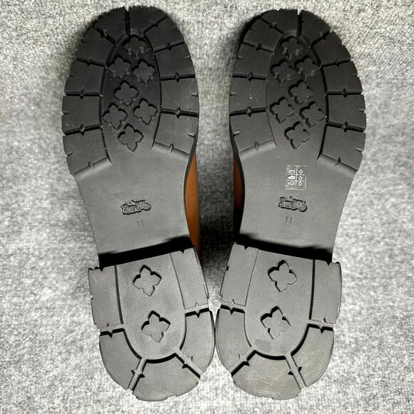 Coach Reid CM588 Women's US 11B Bootie Walnut Leather Round Toe Chelsea Boots - Picture 8 of 10